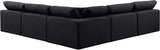 Comfy Black Linen Textured Fabric Modular Sectional 187Black-Sec5B Meridian Furniture