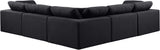 Comfy Black Linen Textured Fabric Modular Sectional 187Black-Sec5C Meridian Furniture