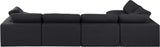 Comfy Black Linen Textured Fabric Modular Sectional 187Black-Sec5D Meridian Furniture