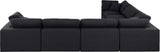 Comfy Black Linen Textured Fabric Modular Sectional 187Black-Sec6A Meridian Furniture