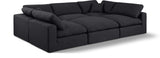 Comfy Black Linen Textured Fabric Modular Sectional 187Black-Sec6C Meridian Furniture