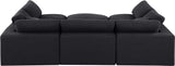 Comfy Black Linen Textured Fabric Modular Sectional 187Black-Sec6C Meridian Furniture