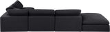 Comfy Black Linen Textured Fabric Modular Sectional 187Black-Sec6E Meridian Furniture