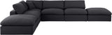 Comfy Black Linen Textured Fabric Modular Sectional 187Black-Sec6E Meridian Furniture