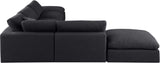 Comfy Black Linen Textured Fabric Modular Sectional 187Black-Sec6E Meridian Furniture