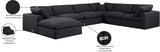 Comfy Black Linen Textured Fabric Modular Sectional 187Black-Sec7A Meridian Furniture