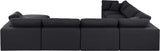Comfy Black Linen Textured Fabric Modular Sectional 187Black-Sec7A Meridian Furniture