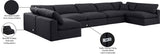 Comfy Black Linen Textured Fabric Modular Sectional 187Black-Sec7B Meridian Furniture