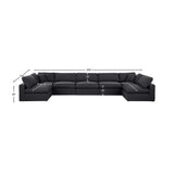 Comfy Black Linen Textured Fabric Modular Sectional 187Black-Sec7B Meridian Furniture