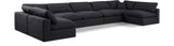 Comfy Black Linen Textured Fabric Modular Sectional 187Black-Sec7B Meridian Furniture