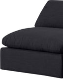 Comfy Black Linen Textured Fabric Modular Sectional 187Black-Sec7B Meridian Furniture
