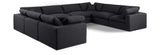 Comfy Black Linen Textured Fabric Modular Sectional 187Black-Sec8A Meridian Furniture