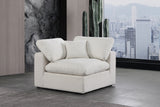 Comfy Cream Linen Textured Fabric Modular Corner Chair 187Cream-Corner Meridian Furniture