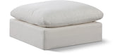 Comfy Cream Linen Textured Fabric Modular Ottoman 187Cream-Ott Meridian Furniture