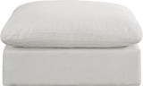 Comfy Cream Linen Textured Fabric Modular Ottoman 187Cream-Ott Meridian Furniture