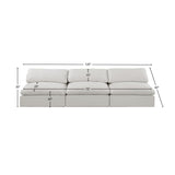 Comfy Cream Linen Textured Fabric Modular Sofa 187Cream-S117 Meridian Furniture