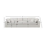 Comfy Cream Linen Textured Fabric Modular Sofa 187Cream-S119 Meridian Furniture