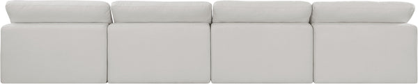 Comfy Cream Linen Textured Fabric Modular Sofa 187Cream-S156 Meridian Furniture