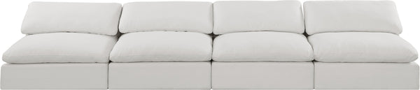 Comfy Cream Linen Textured Fabric Modular Sofa 187Cream-S156 Meridian Furniture