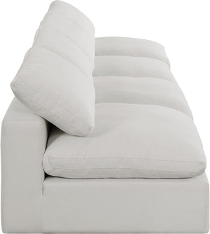 Comfy Cream Linen Textured Fabric Modular Sofa 187Cream-S156 Meridian Furniture