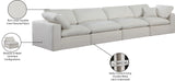 Comfy Cream Linen Textured Fabric Modular Sofa 187Cream-S158 Meridian Furniture