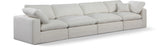 Comfy Cream Linen Textured Fabric Modular Sofa 187Cream-S158 Meridian Furniture