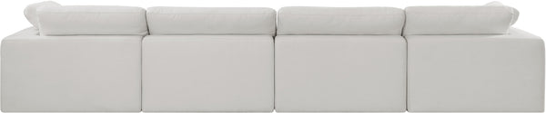 Comfy Cream Linen Textured Fabric Modular Sofa 187Cream-S158 Meridian Furniture