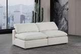 Comfy Cream Linen Textured Fabric Modular Sofa 187Cream-S78 Meridian Furniture