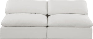 Comfy Cream Linen Textured Fabric Modular Sofa 187Cream-S78 Meridian Furniture