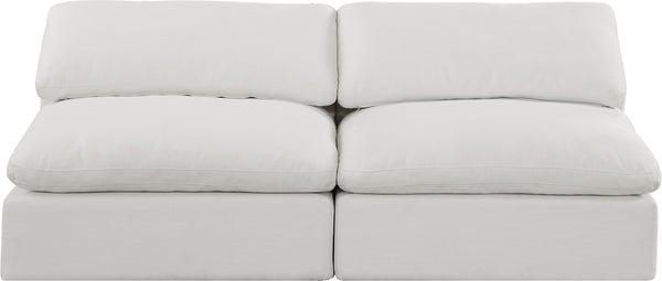 Comfy Cream Linen Textured Fabric Modular Sofa 187Cream-S78 Meridian Furniture