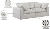 Comfy Cream Linen Textured Fabric Modular Sofa 187Cream-S80 Meridian Furniture