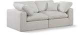 Comfy Cream Linen Textured Fabric Modular Sofa 187Cream-S80 Meridian Furniture