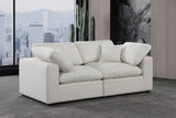 Comfy Cream Linen Textured Fabric Modular Sofa 187Cream-S80 Meridian Furniture