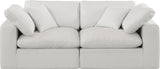 Comfy Cream Linen Textured Fabric Modular Sofa 187Cream-S80 Meridian Furniture