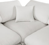 Comfy Cream Linen Textured Fabric Modular Sectional 187Cream-Sec4A Meridian Furniture