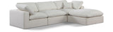 Comfy Cream Linen Textured Fabric Modular Sectional 187Cream-Sec4A Meridian Furniture