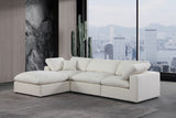 Comfy Cream Linen Textured Fabric Modular Sectional 187Cream-Sec4A Meridian Furniture