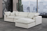 Comfy Cream Linen Textured Fabric Modular Sectional 187Cream-Sec4A Meridian Furniture