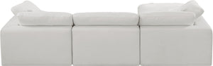 Comfy Cream Linen Textured Fabric Modular Sectional 187Cream-Sec4A Meridian Furniture