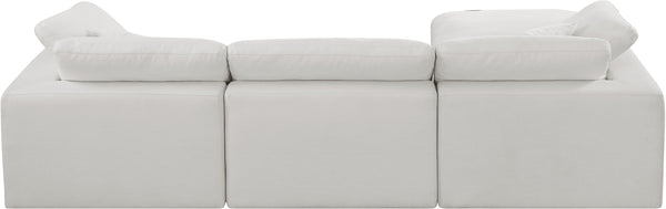 Comfy Cream Linen Textured Fabric Modular Sectional 187Cream-Sec4A Meridian Furniture