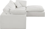 Comfy Cream Linen Textured Fabric Modular Sectional 187Cream-Sec4A Meridian Furniture