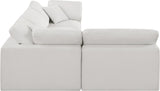 Comfy Cream Linen Textured Fabric Modular Sectional 187Cream-Sec4B Meridian Furniture