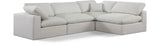 Comfy Cream Linen Textured Fabric Modular Sectional 187Cream-Sec4B Meridian Furniture