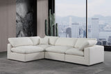 Comfy Cream Linen Textured Fabric Modular Sectional 187Cream-Sec4B Meridian Furniture