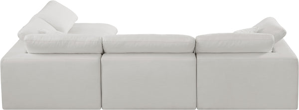 Comfy Cream Linen Textured Fabric Modular Sectional 187Cream-Sec4B Meridian Furniture