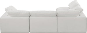 Comfy Cream Linen Textured Fabric Modular Sectional 187Cream-Sec4B Meridian Furniture