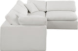 Comfy Cream Linen Textured Fabric Modular Sectional 187Cream-Sec4B Meridian Furniture