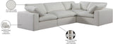 Comfy Cream Linen Textured Fabric Modular Sectional 187Cream-Sec4C Meridian Furniture