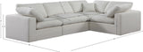 Comfy Cream Linen Textured Fabric Modular Sectional 187Cream-Sec4C Meridian Furniture