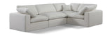 Comfy Cream Linen Textured Fabric Modular Sectional 187Cream-Sec4C Meridian Furniture